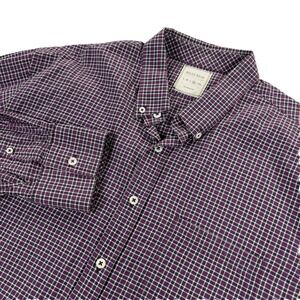Billy Reid Mens XL Standard Cut Plaid Purple Lightweight Button Down Shirt